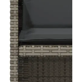 vidaXL 3-tlg. Bistro-Set mit Kissen Grau Poly Rattan