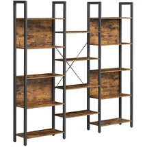 VASAGLE Bücherregal 158 x 24 x 166 cm Braun-Schwarz