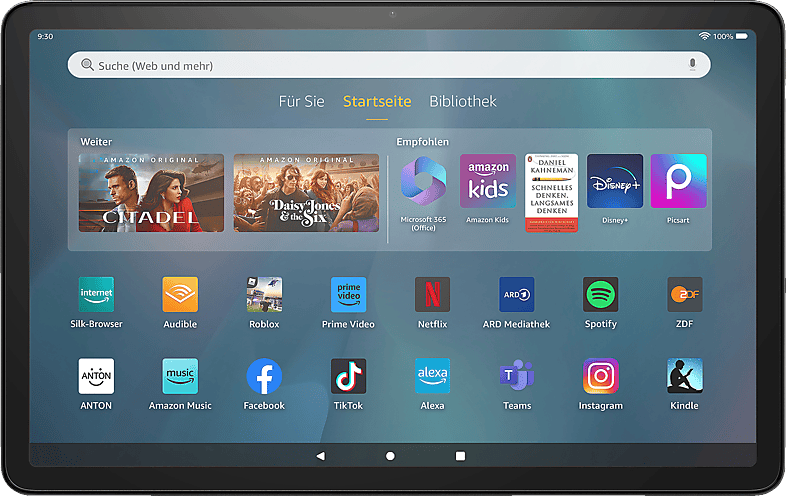 Amazon Fire Max 11-Tablet, unser bisher leistungsstärkstes Tablet, mit klarem 11-Zoll-Display, Octa-Core-Prozessor, 4 GB RAM, 14 Stunden Akkulaufzeit, 128 GB, grau, mit Werbung