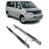 Omac Stahl Trittbretter Schwellerrohre kompatibel mit VW T5 T6 Caravelle Multivan 2003-24 Kurzer Silber