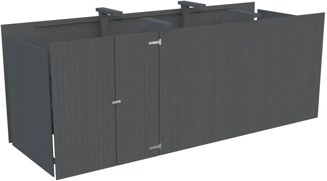 Palmako Karl 40,6 m2 - Anbauschuppen 10,9 m2 dunkelgrau lackiert