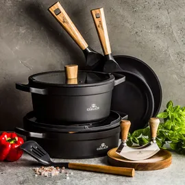 Gerlach Topf Keramik-Kochtopf Induktion Induktiontopf Kochgeschirr Induktionsgeeignet 28 cm, Schwarz