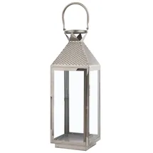 Beliani Laterne Edelstahl 18 x 55 x 18 cm 1 Stück silber