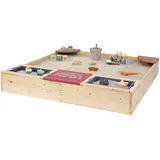 Muddy Buddy Holzsandkasten Beach Rebel mit Dach Rosa/Beige