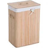 Homcom Wäschekorb Wäschebox 72L Natur 40 x 30 x 60 cm