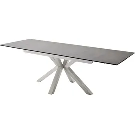 MCA Furniture Esstisch »Nagano«, Esstisch Glas-Keramik mit Stirnauszug grau