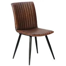 MASSIVMOEBEL24.DE Stuhl Echtleder 44x56x89 braun Iron Label #09