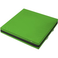 ALPIDEX Mini Weichbodenmatte Matte Turnmatte Fallschutz 100 x 100 x 20 cm mit Tragegriffen und Anti-Rutschboden, Farbe:grün