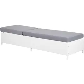 Beliani Turin Gartenliege 201 x 65 x 79 cm Weiß/Grau