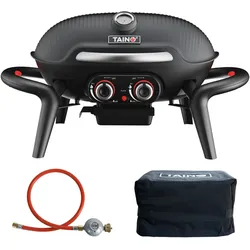 TAINO KENAI Gasgrill Set Abdeckhaube Regler Tischgrill Outdoorküche Aluguss Schwarz