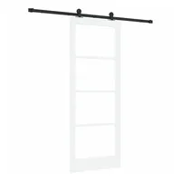 vidaXL Haustür Schiebetür ORKDAL Weiß und Schwarz 83 x 211 cm (1-St) schwarz