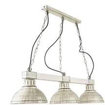 Licht-Erlebnisse Hakon 3-flg. E27 60 cm Shabby Weiß Holz