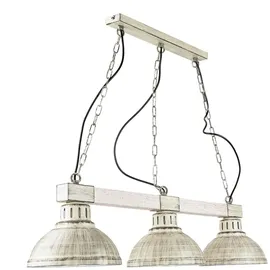 Licht-Erlebnisse Hakon 3-flg. E27 60 cm Shabby Weiß Holz