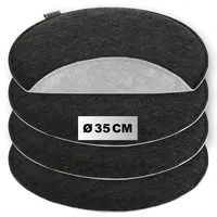 COM-FOUR com-four® 4X Gepolstertes Sitzkissen Ø 35 cm -
