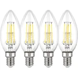 Philips LED Lampe E14 4er Set 40W 2700K Filament Kerzenform