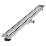 luxebath Duschrinne 2in1, befliesbar, extra flach, Silber, Doppelseitige Bodenablauf, Komplettset Bodenbefestigung, Duschablauf, Siphon Geruchsstop, Haarsieb, Ablaufrinne Dusche