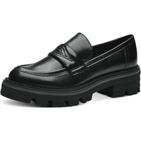 Marco Tozzi Damen Loafer mit Plateau Klassisch, Schwarz (BBrush), 39