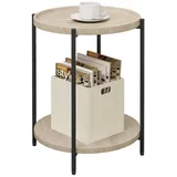 Woltu Beistelltisch (1-St), mit 2 Ablagen Abnehmbarer Tischplatte aus MDF beige