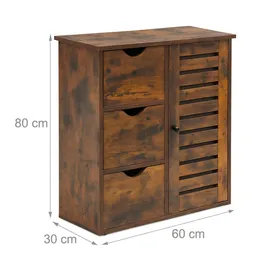 Relaxdays Badezimmerschrank 80 x 60 x 30 cm Braun