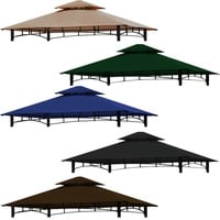 freigarten.de Ersatzdach für Pavillon Grill 2.4[m] x 1.5[m] Meter Sand Antik Pavillon Wasserdicht Material: Panama PCV Soft 370g/m2 extra stark Modell 11 (Cappuccino)