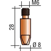Trafimet Stromdüse Draht-Ø 0,8mm M 6 L.28mm E-Cu trafimet