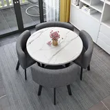 OCAZI esstisch,Rundes Esstisch-Set,Küchen-Esstisch-Set,Schlichter Kleiner runder Tisch,Runder Konferenztisch,rundes modernes Esstisch-Set,Tisch- und Stuhl-Set - #15-70 * 75cm/27.5 * 29.5in(WxH)