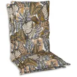 Sesselauflagenset, Braun, Creme, Kupfer, Textil, 2-teilig, Blätter, Füllung: Schaumstoff, Vlies, 50x9x120 cm, Made in Germany, Outdoor-Kissen, Gartenstuhlauflagen, Hochlehner-Auflagen