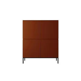 Selsey Highboard 100 x 122 cm Ziegelrot / Schwarz