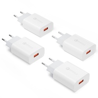 4 Stück USB Ladegerät Stecker, Quick Charge 3.0 Schnellladegerät Netzteil 3A Ladeadapter für Samsung Galaxy S23 A15 A54 A14 A53 S22 Ultra S21 FE S20 Note 20 10 9 8 Z Flip 5 4 3 S10 S9 S8 A13 A12