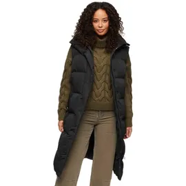 Superdry Damen. Lange Steppweste schwarz 36 - Black - XS