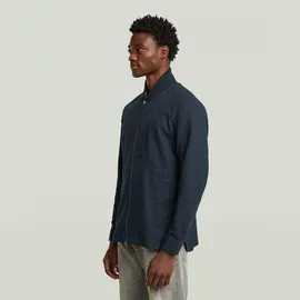 G-Star Bomber Collar Zip Überhemd Dunkelblau XL