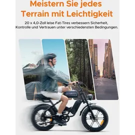 ENGWE E-Bike MTB mit einem Akku/ 2 Akkus, 48V 15.6Ah Akku bis zu 90km/170km, 20 * 4.0 Zoll Fette Reifen, SHIMANO 7 Gang, 250W Motor Max. 25km/h, M1