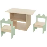 joyz Kindersitzgruppe 3 tlg. Holz beige lackiert