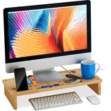 Relaxdays Monitorständer Bambus 9 cm x 54 cm x 23 cm Natur