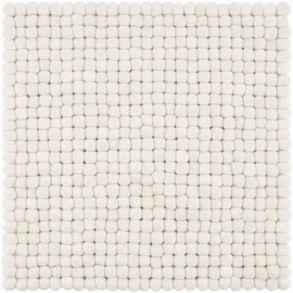myfelt Filzkugel Stuhlkissen 36 x 36 cm Weiß