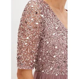 bonprix Abendkleid Tüll Pailletten Rosa 40