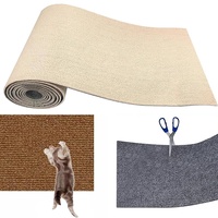 200cmx40cm Selbstklebend Kratzteppich Katze Wand, Kratzmatte Katze, Kratzbretter Katze Wand, Kratzbrett Katzen, DIY Trimmbarer Teppich Matte Pad Katzenkratzbretter Katzenkratzmatte (Beige)