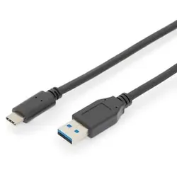 DIGITUS USB Type-C Daten-/Ladekabel, USB-C zu USB-A, 1,0m, schwarz