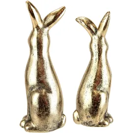 I.GE.A. Osterhase I.GE.A. "Hasen Paar, Ostern", gold (goldfarben), B:6cm H:18cm, Terrakotta, Dekofiguren, Dekofigur, Osterdeko, Osterfigur