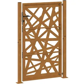 vidaXL Gartentor 105x155 cm Wetterfester Stahl Lichtdesign