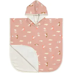 Lässig Wende-Badeponcho mit UV-Schutz und Kapuze Delfine, rosa | mehrfarbig