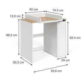Vicco Waschmaschinenschrank Viktor 93,6 x 88,2 cm Weiß/Eiche Artisan