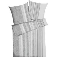 KAEPPEL Firenze Gestreift Silber 135 x 200 cm + 80 x 80 cm