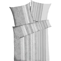 KAEPPEL Firenze Gestreift Silber 135 x 200 cm + 80 x 80 cm