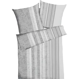 KAEPPEL Firenze Gestreift Silber 135 x 200 cm + 80 x 80 cm