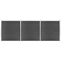 vidaXL WPC Sichtschutzzaun Element Set 526 x 186 cm schwarz