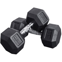 body coach Kurzhantel Hexagon Hantel-Set 5 bis 30kg gummierte sechs-eckige Gewichte Gusseisen verchromter Hantel-Griff, (2er Set, Kurzhantel), zur Auswahl Hex-Dumbell 2,5 kg, 5 kg, 7,5 kg, 10 kg, 12,5 kg oder 15kg - paarweise