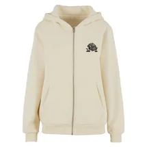 miss tee Sweatjacke MISS TEE "Miss Tee Romantic Dreamers Ladies Fluffy Zip Hoody", Damen, Gr. 5XL, sandweiß, 70% Baumwolle, 30% Polyester, Sweatjacken Sweatjacke