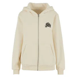 miss tee Sweatjacke MISS TEE "Miss Tee Romantic Dreamers Ladies Fluffy Zip Hoody", Damen, Gr. 5XL, sandweiß, 70% Baumwolle, 30% Polyester, Sweatjacken Sweatjacke