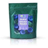 Biokia - Blaubeerpulver 150g - 100% Heidelbeerpulver Bio Aus Finnischen Wilde Heidelbeeren - Blueberry Fruchtpulver Bio für Heidelbeer Tee, Smoothie, Tee, Joghurt, Brei, Backen